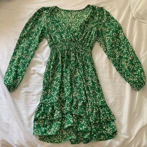 Green floral dress